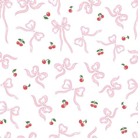 Sweet Cherry Bows Wallpaper in Pink & Red – I Love Wallpaper