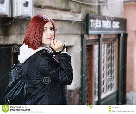 Outdoor Portrait of Beautiful Young Woman Stock Photo - Image of ...