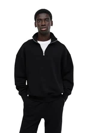 Buy paklon Fleece halfzipper Oversized Sweat Shirt | Long Sleeves ...