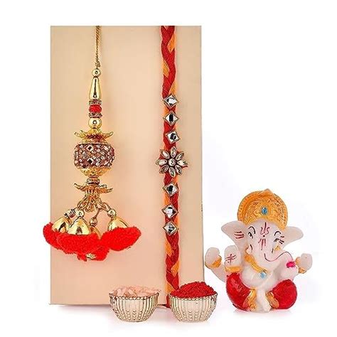 Buy Amazon Brand - Umi Rakhi Gift for Brother Bhabhi with Ganesha Idol ...