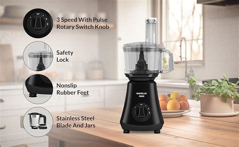 Buy Havells Foodo 750 Watt Mixer Grinder with 5 Jars | Includes Food ...