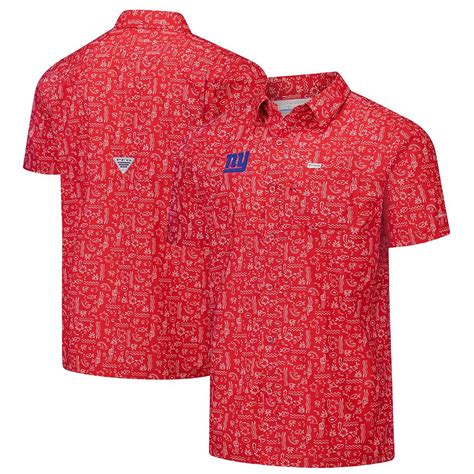 Men's Columbia PFG Red New York Giants Super Slack Tide Omni-Wick ...