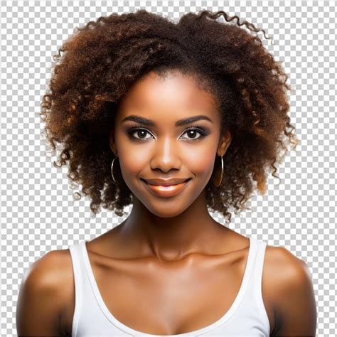 Portrait of beautiful africanamerican woman isolated png | Premium AI ...
