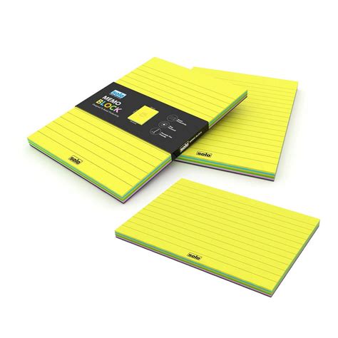 Coloured Memo Block | A6 Size, Color Ruled, 100 Color Sheets, 80 GSM ...