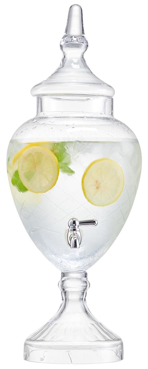 Beverage Dispenser For Countertop 1 Gallon Large Glass Drink Dispenser ...