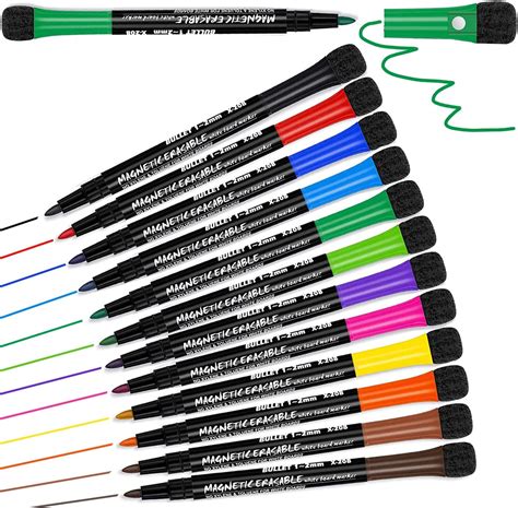 12 Whiteboard Pens, Dry Wipe Pens for Whiteboard Markers, White Board ...