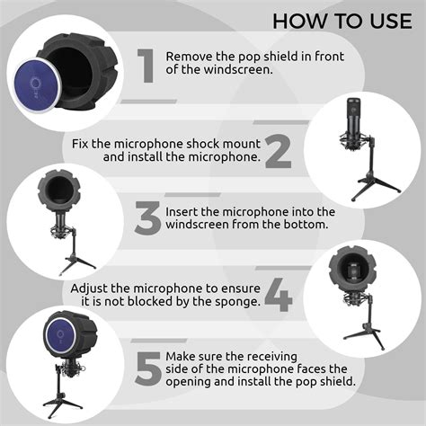 Buy Microphone Pop Filter, Wind Shield Acoustic Filter for Record ...