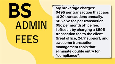 A great example why Agent "Admin Fees" "Transaction Fees" and ...