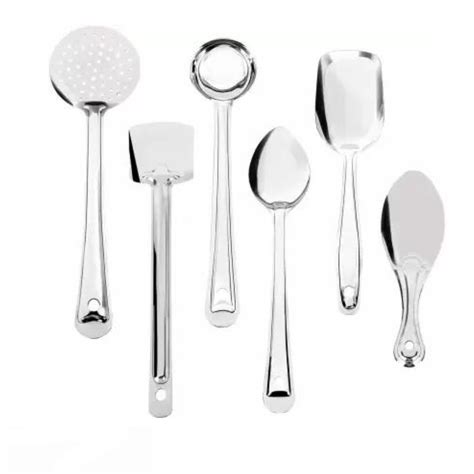 Stainless Steel Multipurpose Serving Spoon Set for Kitchen (6 Pieces ...
