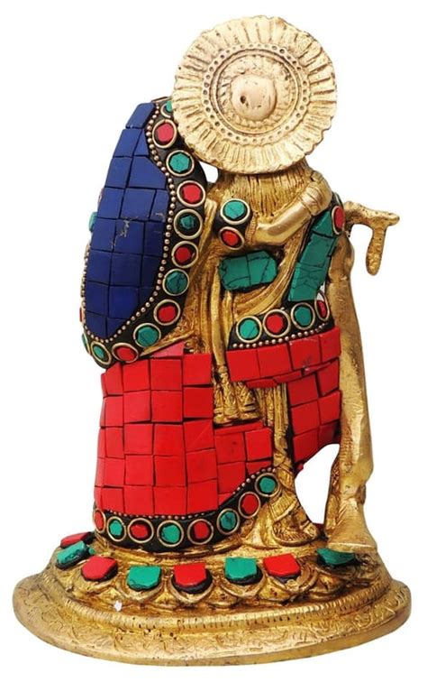 Brass Showpiece Radha Krishna God Idol Statue - 5*3.5*7.5 inch (BS836 B)