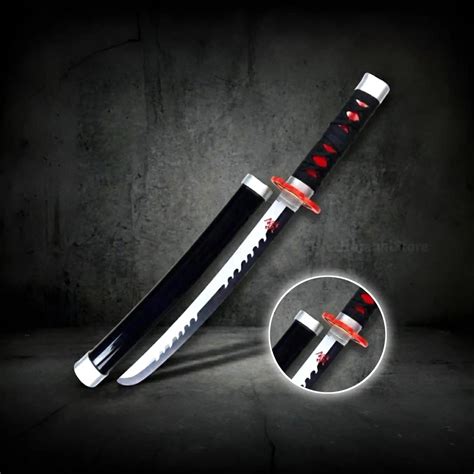 Tanjiro Fire Blade Wooden Katana 42 cm With Stand (Demon Slayer) – The ...