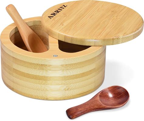 Amazon.com: ARRITZ Salt Cellar, Bamboo Salt and Pepper Cellar, Salt ...