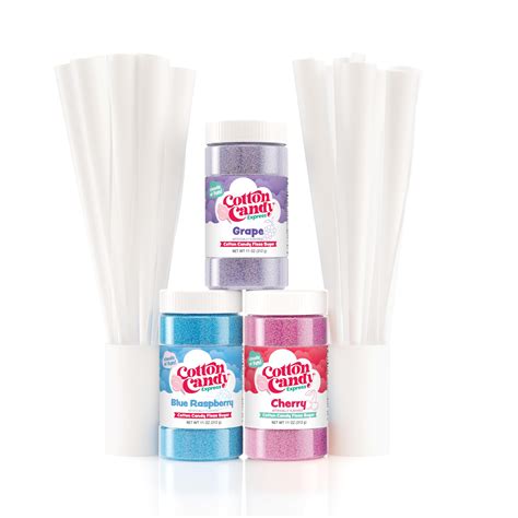 Buy Cotton Candy Express Floss Sugar Variety Pack with 3 - 11oz Plastic ...
