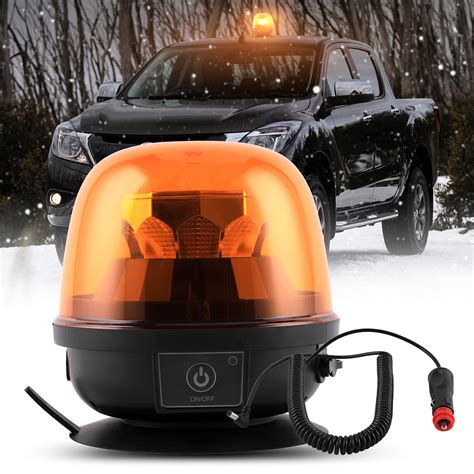 Buy AMONLY LED Beacon Light Wireless, 12V-24V Portable Amber Rotating ...