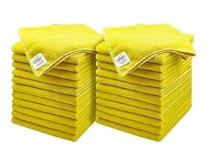 SOFTSPUN Microfiber Cleaning Cloths, 24pcs 40x40cms 220 GSM Yellow ...