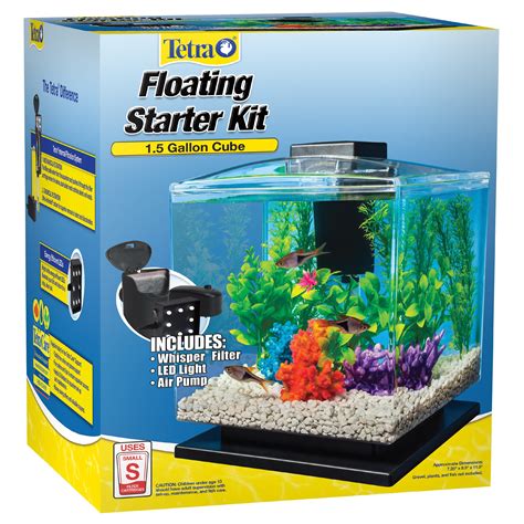 Buy Tetra 1.5-Gallon Plastic Cube Aquarium Starter Kit, Plastic Online ...