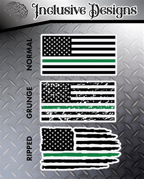 Green Stripe American Flag Decal Sticker Vinyl, Patriot, USA, American ...