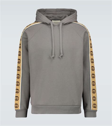 Gucci Cotton Jersey Hooded Sweatshirt in Grey (Gray) for Men - Save 15% ...
