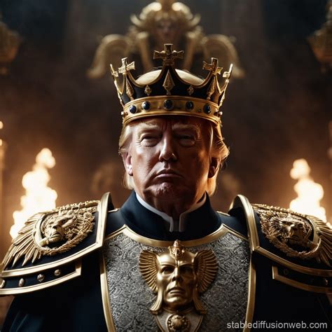 make a picture of donald trump as the god emperor in warhammer 40k ...