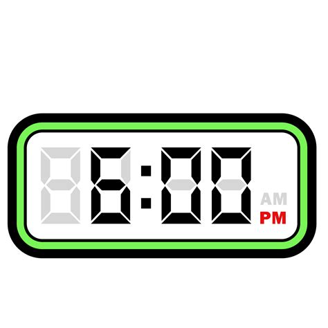 Digital Clock Time at 6.00 PM, Digital Clock 12 Hour Format 32048480 PNG