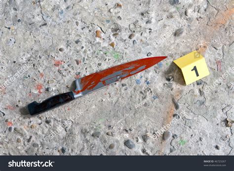 Crime Scene Photo Blood Covered Knife Foto stock 46723267 | Shutterstock