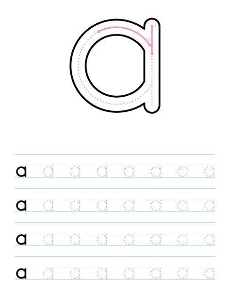 Premium Vector | Trace lowercase letter a worksheet for preschool