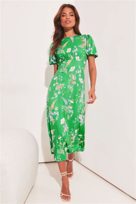 Buy Lipsy Jersey Puff Short Sleeve Underbust Summer Midi Dress from ...
