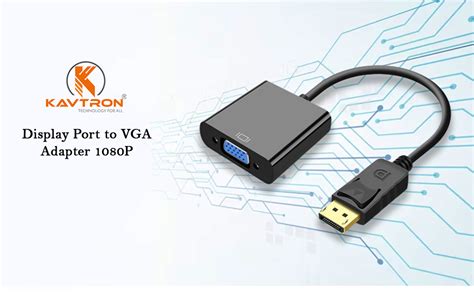 KAVTRON DisplayPort to VGA Converter Adapter | Gold Plated Plug & Play ...