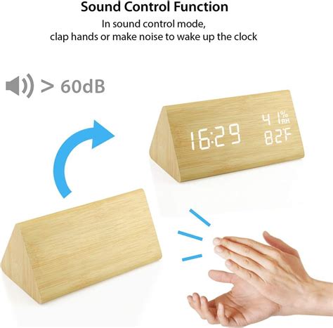 OCT17 Wooden Alarm Clock, Wood Alarm Clock Smart LED India | Ubuy
