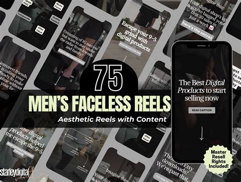 Mens Faceless Reels, 75 Aesthetic Dark Reels for Men - Social, Tiktoks, MRR/PLR - Social Media ...