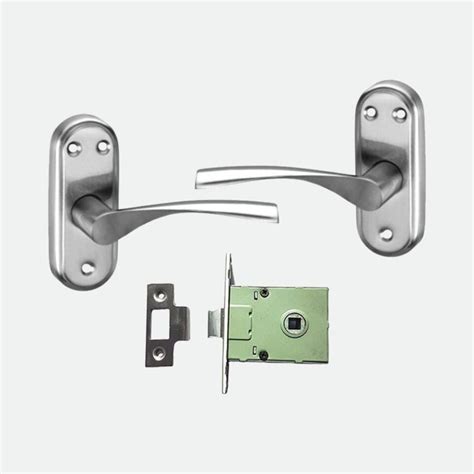 Stainless Steel Bathroom Door Lock, Mortise Door Handle with Baby Latc ...
