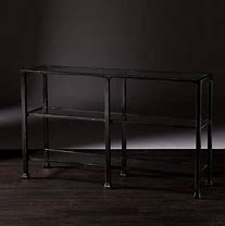 Image result for Black Metal Console Table with Glass Shelves
