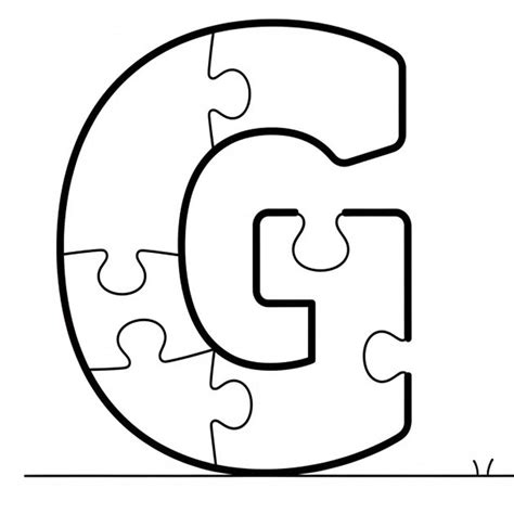 Dibujar Letra G para colorear, imprimir e dibujar – ColoringLib