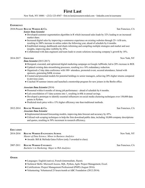 Image result for Work Resume Examples