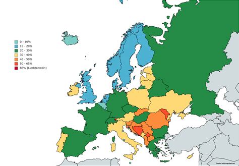Percent of European Countries Population living in Rural Areas : r/MapPorn