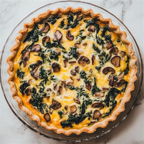Spinach And Mushroom Quiche Recipe - Creamy & Delicious