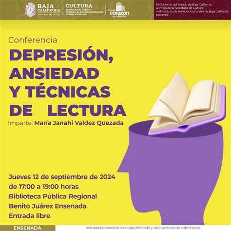 Conferencia Depresión, Ansiedad y técnicas de lectura , Guadalupe , 549 ...