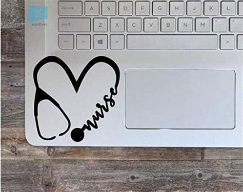 SIGN EVER Nurse Heart Logo Decals Vinyl Laptop Trackpad Stickers for 15 ...