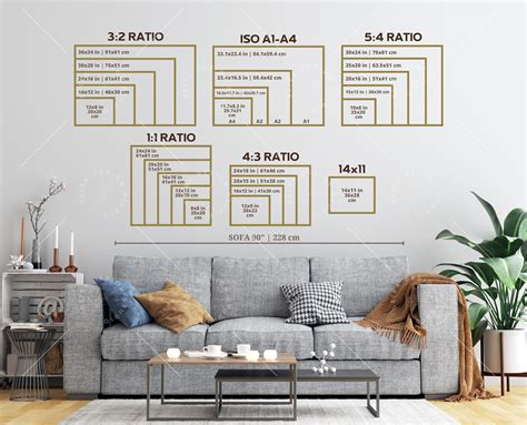Landscape Wall Art Size Guide, Standard Frame Sizes Guide, Living Room ...