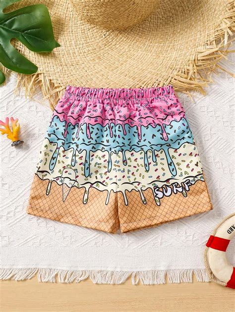 Newborn Baby Boys' Ice Cream Print Beach Shorts For Beach Play ...