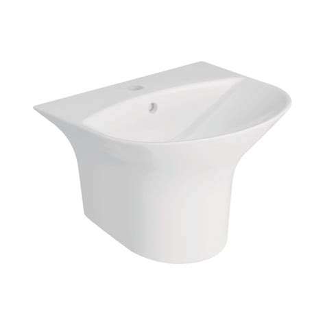 Hindware - Wall Mounted Semi Circle White Wash Basin - ELEGANCE 10119 ...