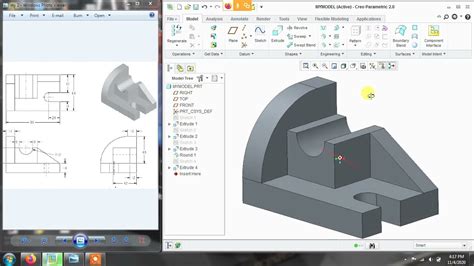 Creo CAD Tutorial 的图像结果