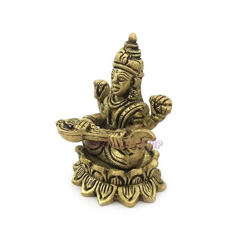 Goddess Saraswati Mata Idol in Brass