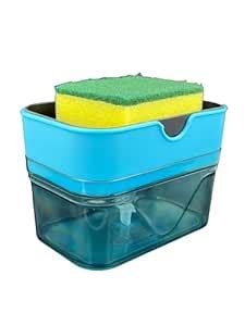 MRK Kitchen Soap and Sponge Dispenser with Squeeze Handle, Blue ...