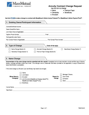 Mass Mutual Annuity Contract Change Request Form - Fill and Sign ...