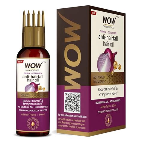 Buy WOW Skin Science Onion & Collagen Anti-Hairfall Hair Oil|Nourishes ...