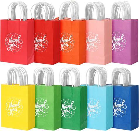 Amazon.com: PerKoop 100 Pcs Thank You Gift Bags Small Gift Bags Bulk ...