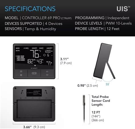 AC Infinity Controller 69 PRO Smart Environmental Controller - (CTR9P ...