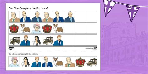 Royal Family Complete the Pattern Worksheets (teacher made)