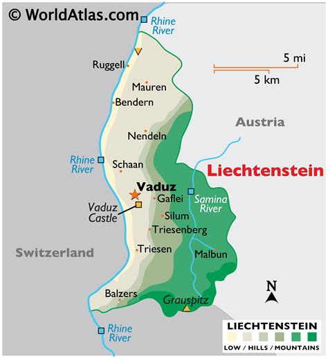 Liechtenstein Map / Geography of Liechtenstein / Map of Liechtenstein ...